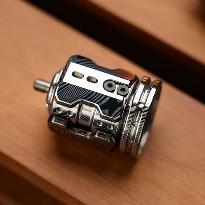 EDC Pendant – MUYI Sonic Mecha Bead | Stainless Steel Zirconium Blackened Titanium Damasteel Knife Bead