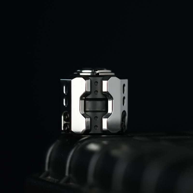 EDC Pendant – MUYI Sonic Mecha Bead | Stainless Steel Zirconium Blackened Titanium Damasteel Knife Bead