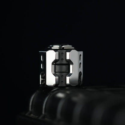 EDC Pendant – MUYI Sonic Mecha Bead | Stainless Steel Zirconium Blackened Titanium Damasteel Knife Bead