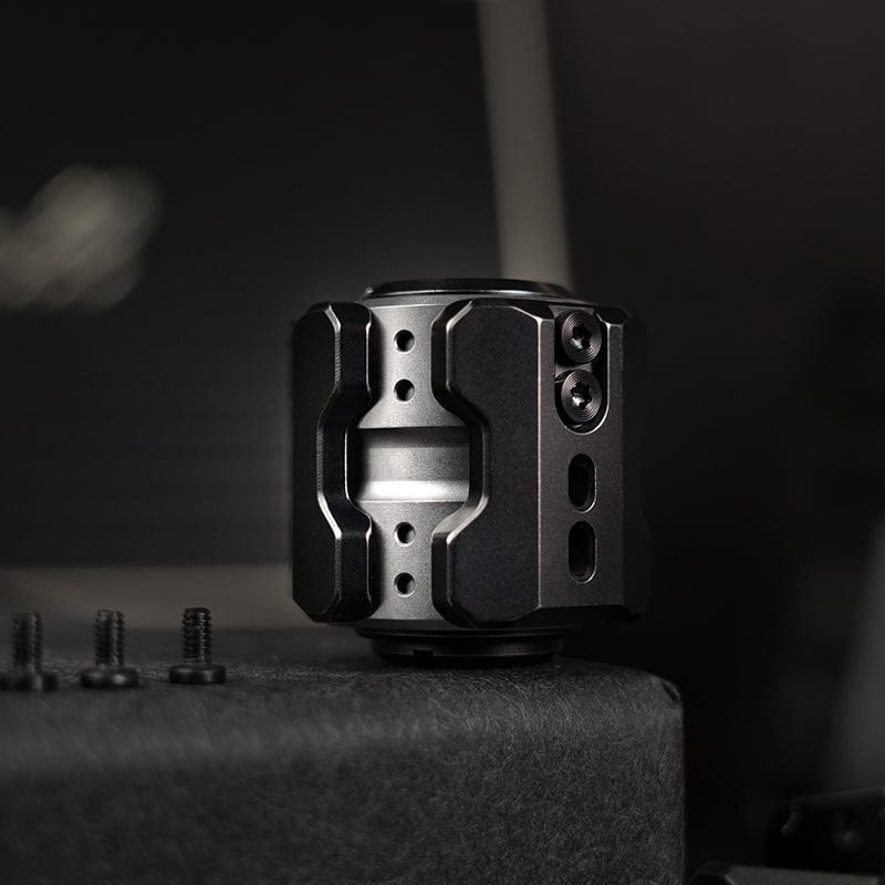 EDC Pendant – MUYI Sonic Mecha Bead | Stainless Steel Zirconium Blackened Titanium Damasteel Knife Bead
