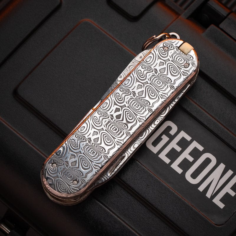 Multi Tool EDC – New Play 58 Swiss Army Knife | BlueTongue Damascus Folding Knife
