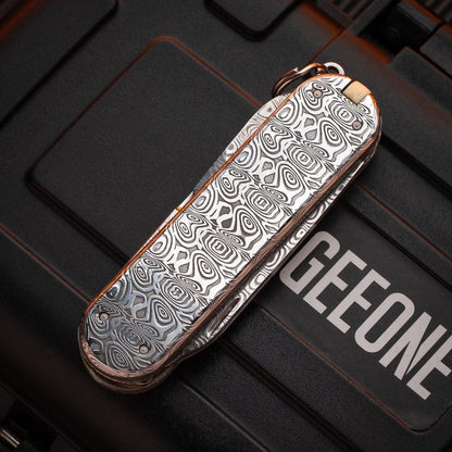 Multi Tool EDC – New Play 58 Swiss Army Knife | BlueTongue Damascus Folding Knife