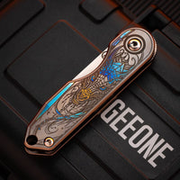 M390+Titanium engraving (dragon)