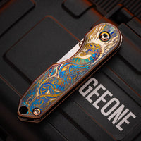 M390+Titanium engraving (snake)