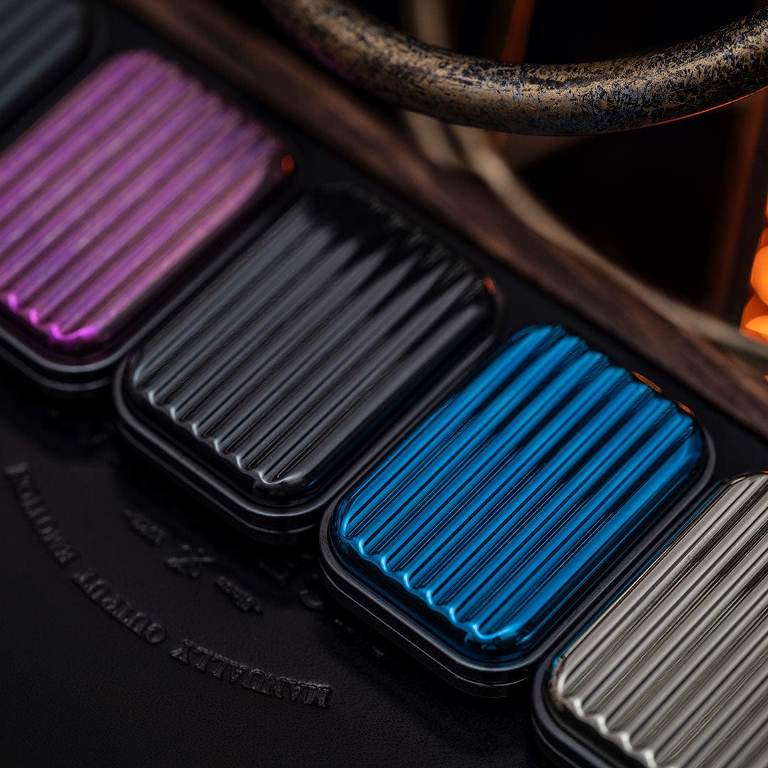 Fidget Slider EDC – Osseous Point Studio Travel | Titanium PEEK Zirconium Mokuti Damascus Push Slider