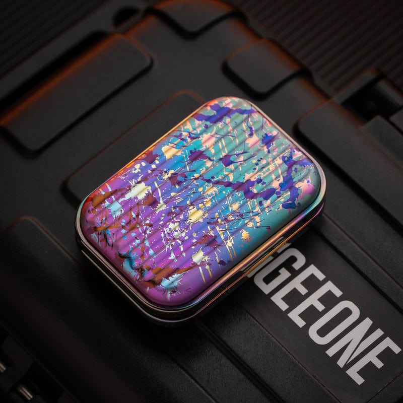 Fidget Slider EDC – Osseous Point Studio Travel | Titanium PEEK Zirconium Mokuti Damascus Push Slider