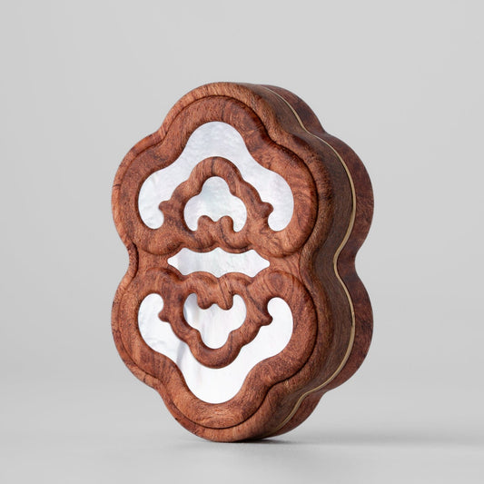 Fidget Slider – RUMU Yun Xi | Mother of Pearl Silver Foil Wood EDC Push Slider