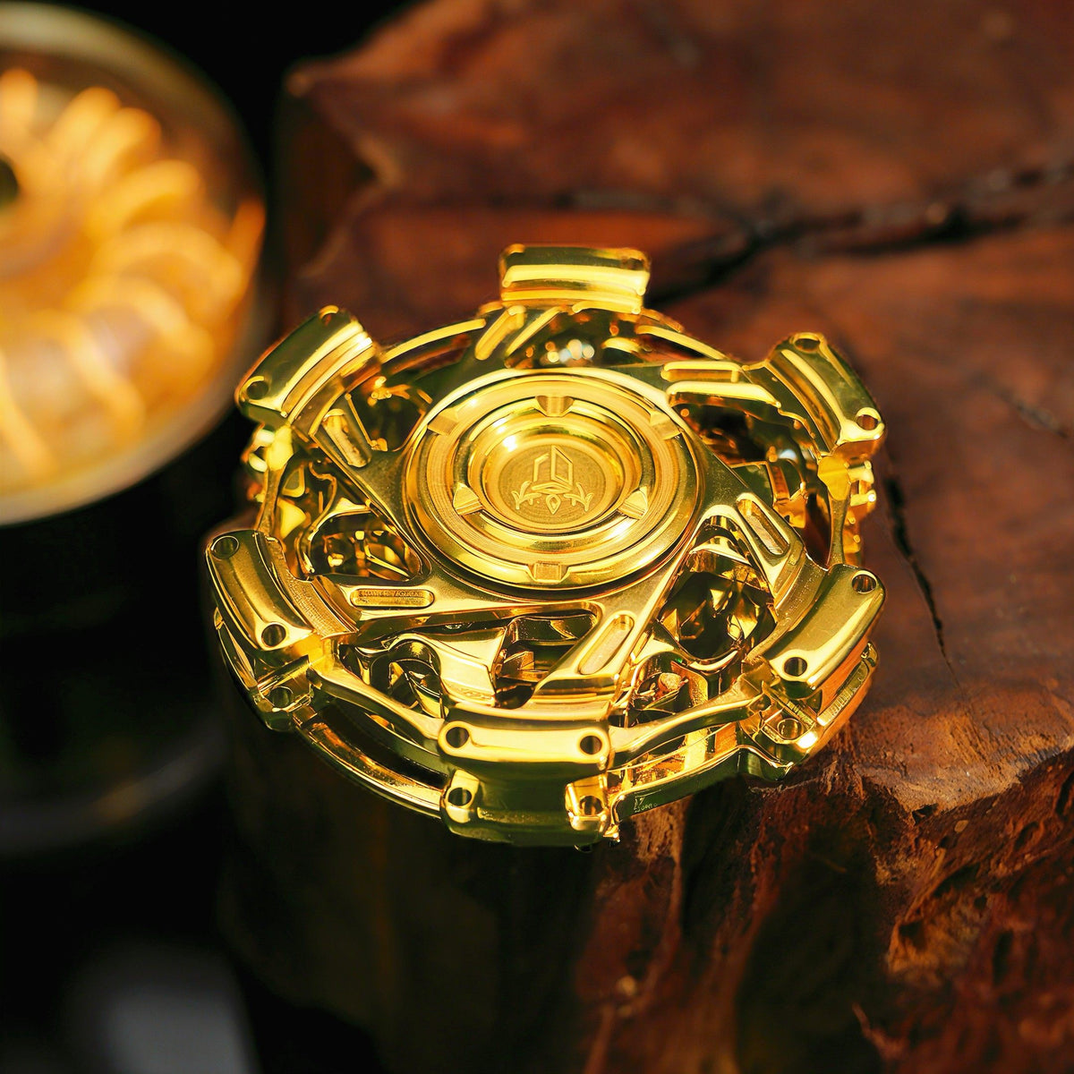 Arcane Ring Six-Panel Linkage Metal Fidget Spinner — Gold — Stainless Steel