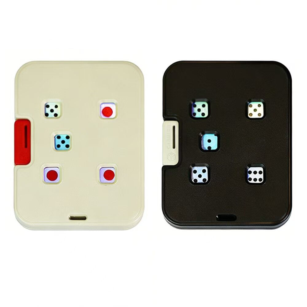 Five-Window Mechanical Dice Card for Tabletop Play in Single and Multi-Card Sets — Black and White - Two Cards