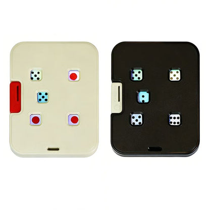 Five-Window Mechanical Dice Card for Tabletop Play in Single and Multi-Card Sets — Black and White - Two Cards
