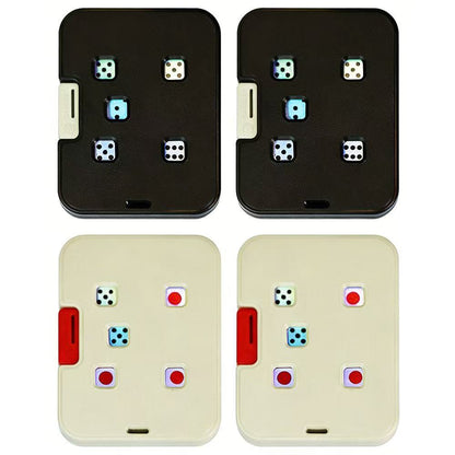Five-Window Mechanical Dice Card for Tabletop Play in Single and Multi-Card Sets — Black and White - Four Cards