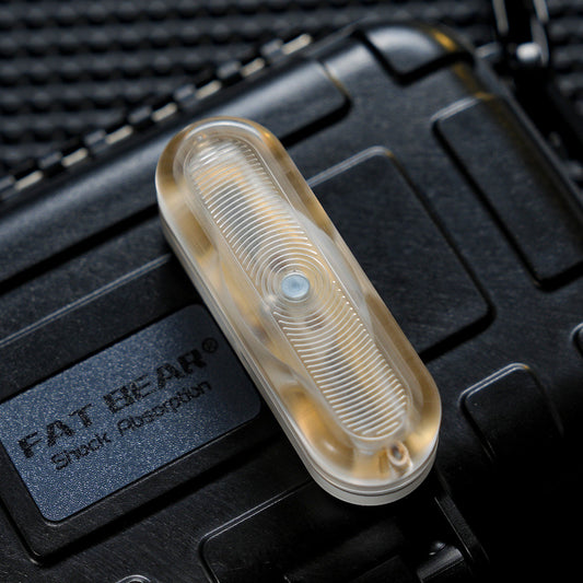 Clear Cloud Mountain slider with a translucent rounded shell and concentric grooved face