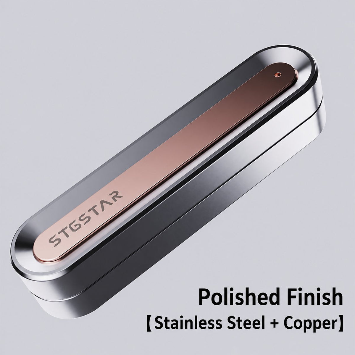 Streamlight Infinite-Position Fidget Slider in Stainless Steel and Copper — Polished Stainless Steel + Copper