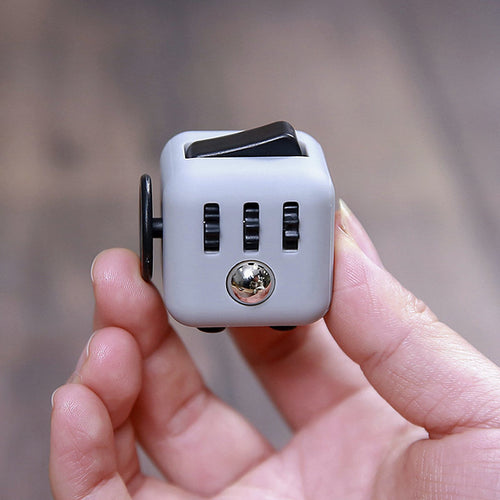 Gray and Black EDC Fidget Cube — Gray / Black — Clear Display Box