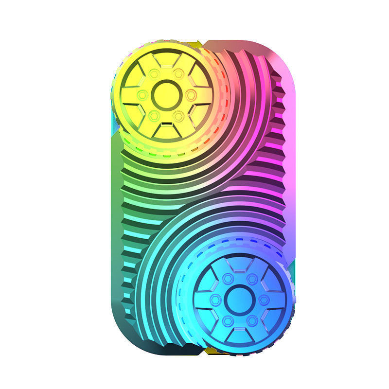 Star Wheel Infinite-Position Metal Fidget Slider in Gray or Rainbow — Rainbow