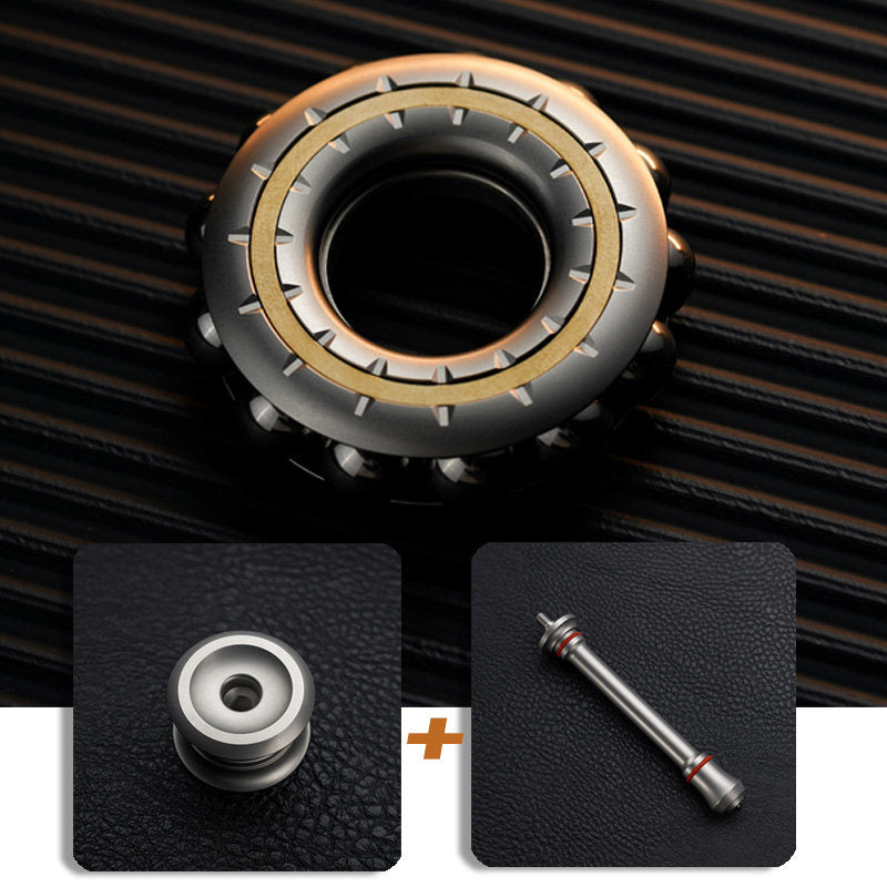 Beaded Metal EDC Fidget Ring — Stainless-Steel Ring + Scepter + Center-Lock Assembly, source variant view.