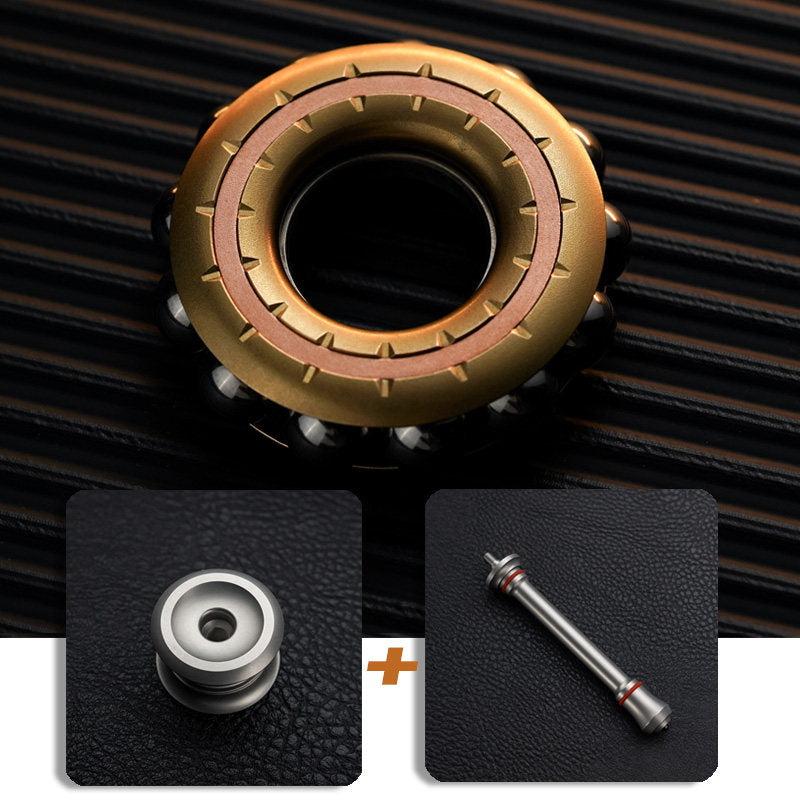 Beaded Metal EDC Fidget Ring — Brass Ring + Scepter + Center-Lock Assembly, source variant view.