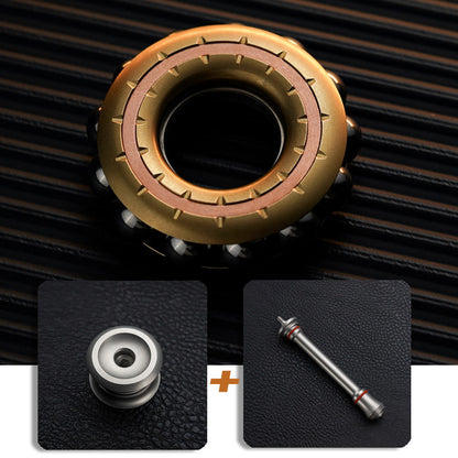 Beaded Metal EDC Fidget Ring — Brass Ring + Scepter + Center-Lock Assembly, source variant view.
