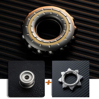 Beaded Metal EDC Fidget Ring — Stainless-Steel Ring + Center-Lock Assembly + Lotus-Style Component, source variant view.