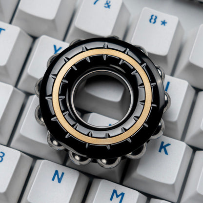 Beaded Metal EDC Fidget Ring — Zirconium-Alloy Body / Brass Inlay — Base Ring, source variant view.