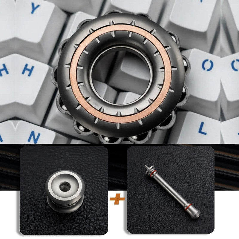 Beaded Metal EDC Fidget Ring — Titanium-Alloy Ring + Scepter + Center-Lock Assembly, source variant view.