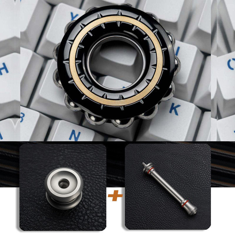 Beaded Metal EDC Fidget Ring — Zirconium-Alloy Ring + Scepter + Center-Lock Assembly, source variant view.
