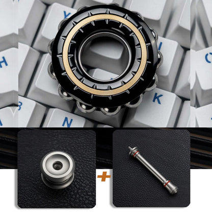 Beaded Metal EDC Fidget Ring — Zirconium-Alloy Ring + Scepter + Center-Lock Assembly, source variant view.