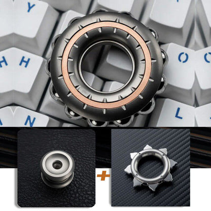 Beaded Metal EDC Fidget Ring — Titanium-Alloy Ring + Center-Lock Assembly + Lotus-Style Component, source variant view.