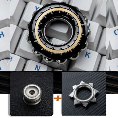 Beaded Metal EDC Fidget Ring — Zirconium-Alloy Ring + Center-Lock Assembly + Lotus-Style Component, source variant view.