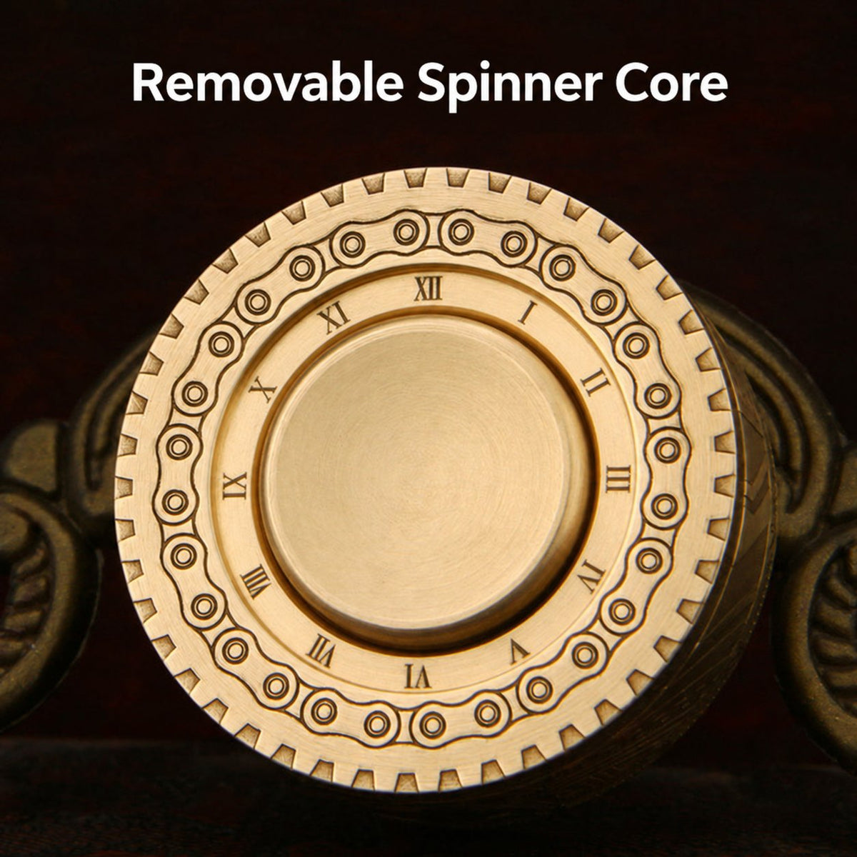 P3 Steampunk upgraded brass ring with removable spinner core