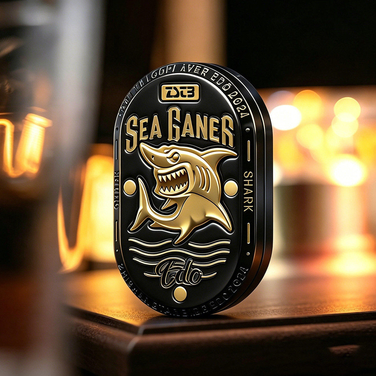 Sea Shark 2.0 Fidget Slider — Gunmetal Stainless Steel Commemorative + Storage Box + Parts Pack