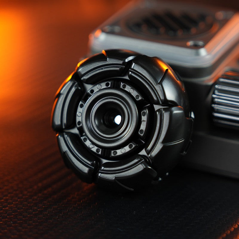 Rounded-Armor Metal Fidget Spinner — Black