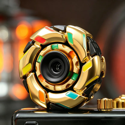 08 Zinc-Alloy Opening-Armor Fidget Spinner Sets — Black / Gold No. 1 — Glow + UV Light