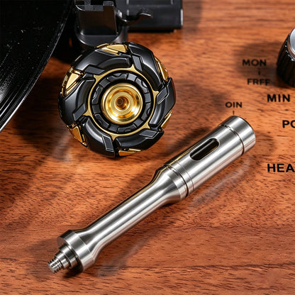 08 Zinc-Alloy Opening-Armor Fidget Spinner Sets — Black / Gold No. 2 — Standard + Scepter