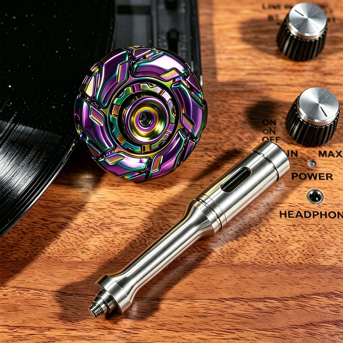 08 Zinc-Alloy Opening-Armor Fidget Spinner Sets — Rainbow — Standard + Scepter