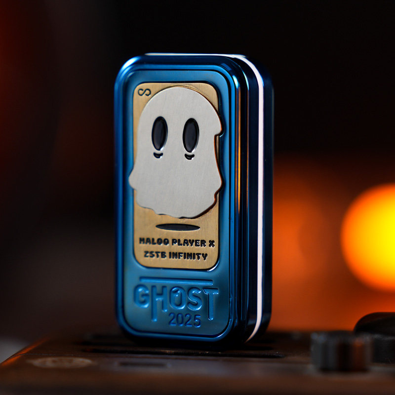 Blue Ghost 2025 slider with a contrasting ghost illustration panel