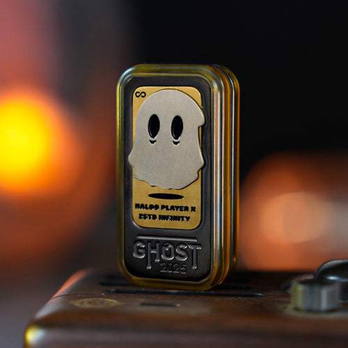 Amber PEI Ghost 2025 slider with a raised ghost motif and contrasting front panel