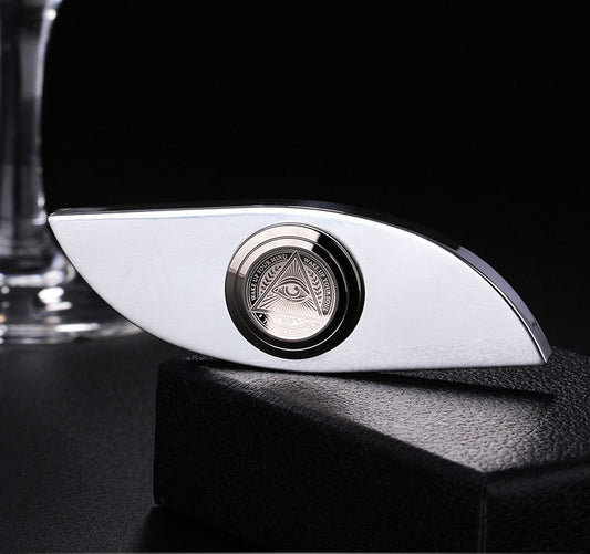 Eye of Power Stainless Steel Fidget Spinner — Silver Stainless Steel + Pouch