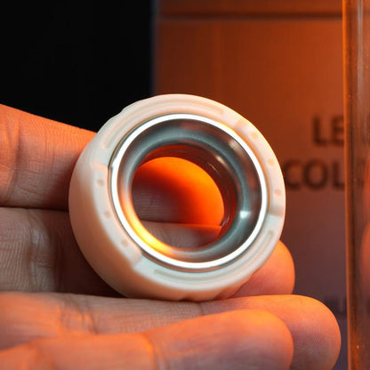 Cheese-Inspired Mechanical Fidget Ring — White PC + Silver-Tone Stainless-Steel Inner Ring