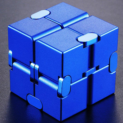 Aluminum Infinity Folding Fidget Cube — Covered Plate - Blue