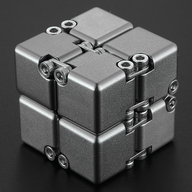 Aluminum Infinity Folding Fidget Cube — Gen 3 DIY - Gray