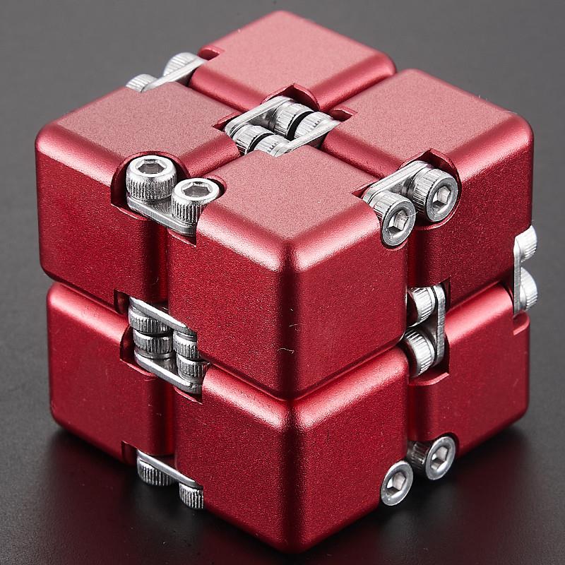Aluminum Infinity Folding Fidget Cube — Gen 3 DIY - Red