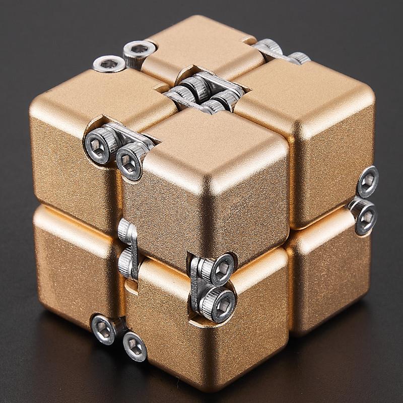 Aluminum Infinity Folding Fidget Cube — Gen 3 DIY - Gold-Tone