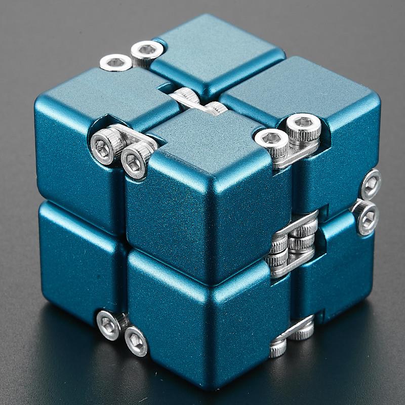 Aluminum Infinity Folding Fidget Cube — Gen 3 DIY - Blue