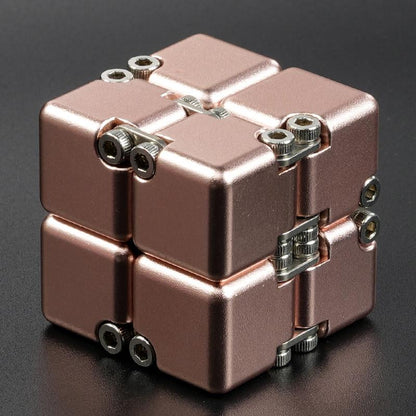 Aluminum Infinity Folding Fidget Cube — Gen 3 DIY - Rose Gold-Tone