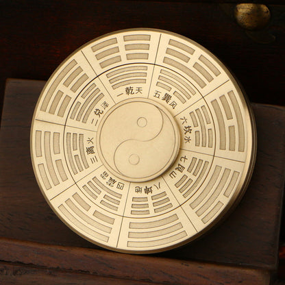 P8 brass Book of Changes Eight Trigrams dial spinner with eight detents