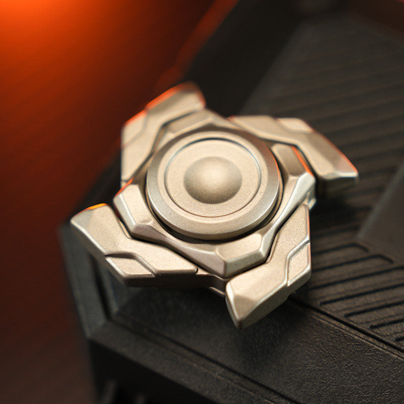 Mini Four-Arm Armor-Opening Fidget Spinner — Silver-Tone Stainless Steel + Accessory Pack