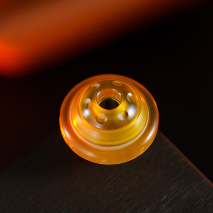Planet Disc EDC Lanyard Bead — Amber PEI