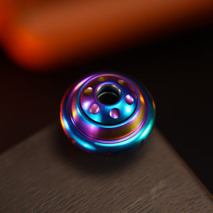 Planet Disc EDC Lanyard Bead — Rainbow Metal