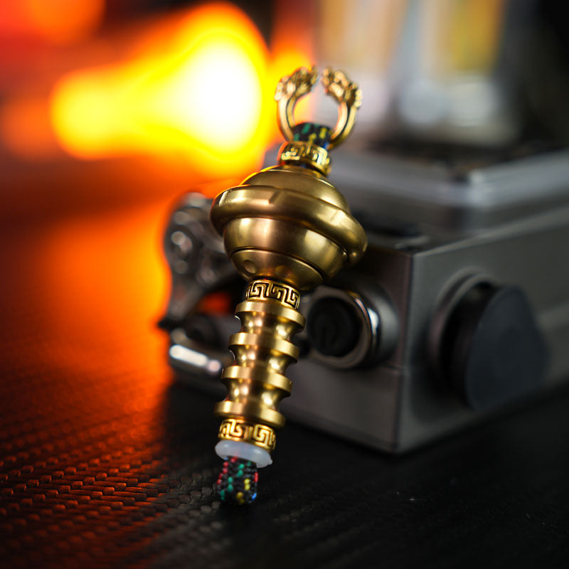 Planet Bead EDC Lanyard — Gold Braided Assembly